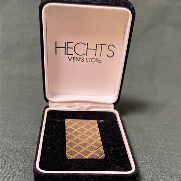 Men Vintage Gold Plated Diamond Pattern Money Clip - Picture 1 of 4